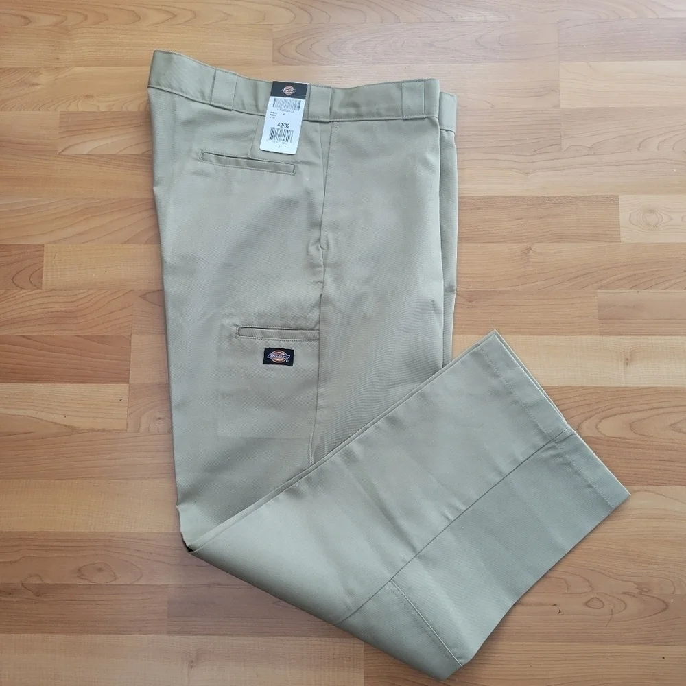 𝅺dickies Men's Loose Fit Double Knee Work Pants in Khaki Size 42/32 NWT - Picture 6 of 8